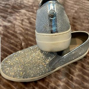 RHINESTONE SPARKLY SLIP ON SNEAKERS